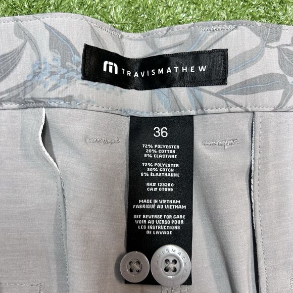 Travis Mathew Shorts Mens Gray Floral Coastal Canyon Golf Performance NWT - Picture 7 of 7